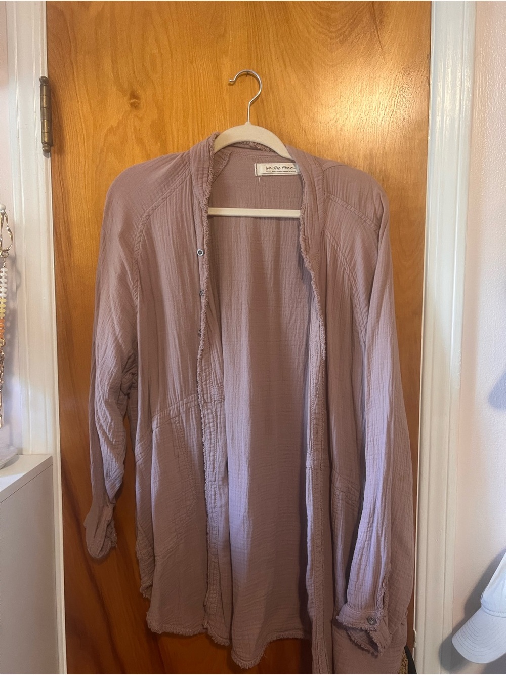 We The Free mauve pink button up top